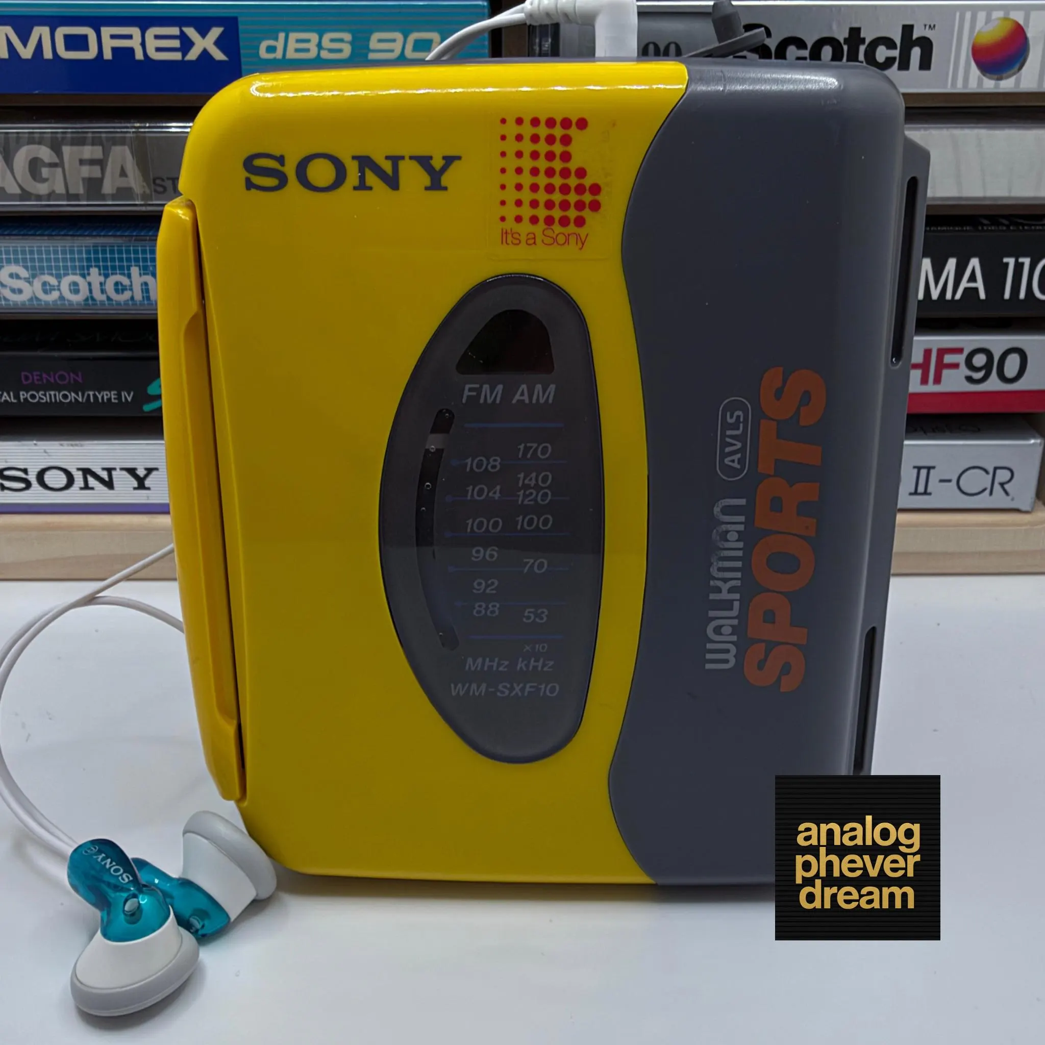 Restored Mint 1993 Sony SPORTS WM-SXF10 Cassette Walkman; Fully Serviced: Free Cassette + Sony Headphones