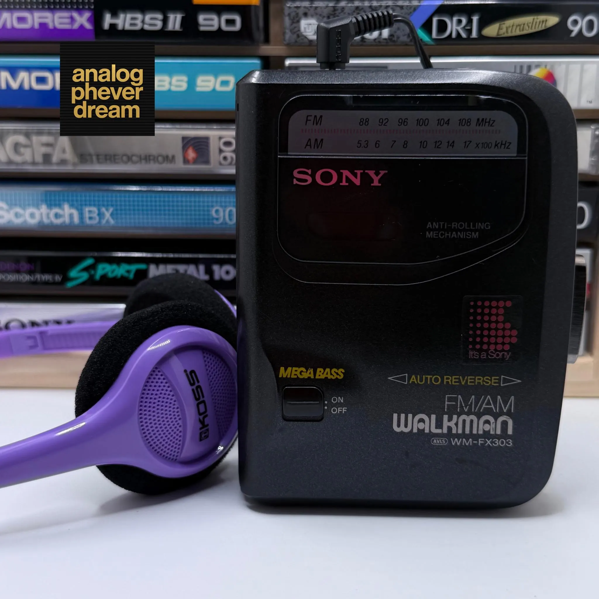 Restored 1994 Sony WM-FX303 Cassette Walkman; Fully Serviced: Free Cassette + Headphones