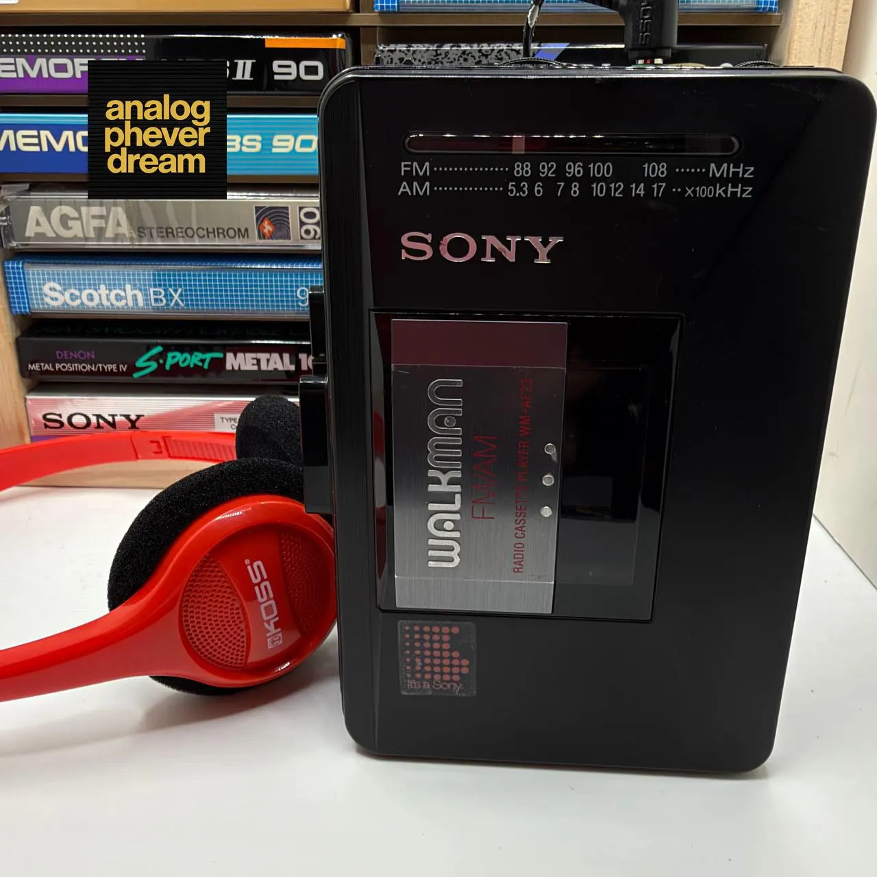 Restored 1988 Sony WM-AF23 Cassette Walkman; Fully Serviced: Free Cassette + Headphones