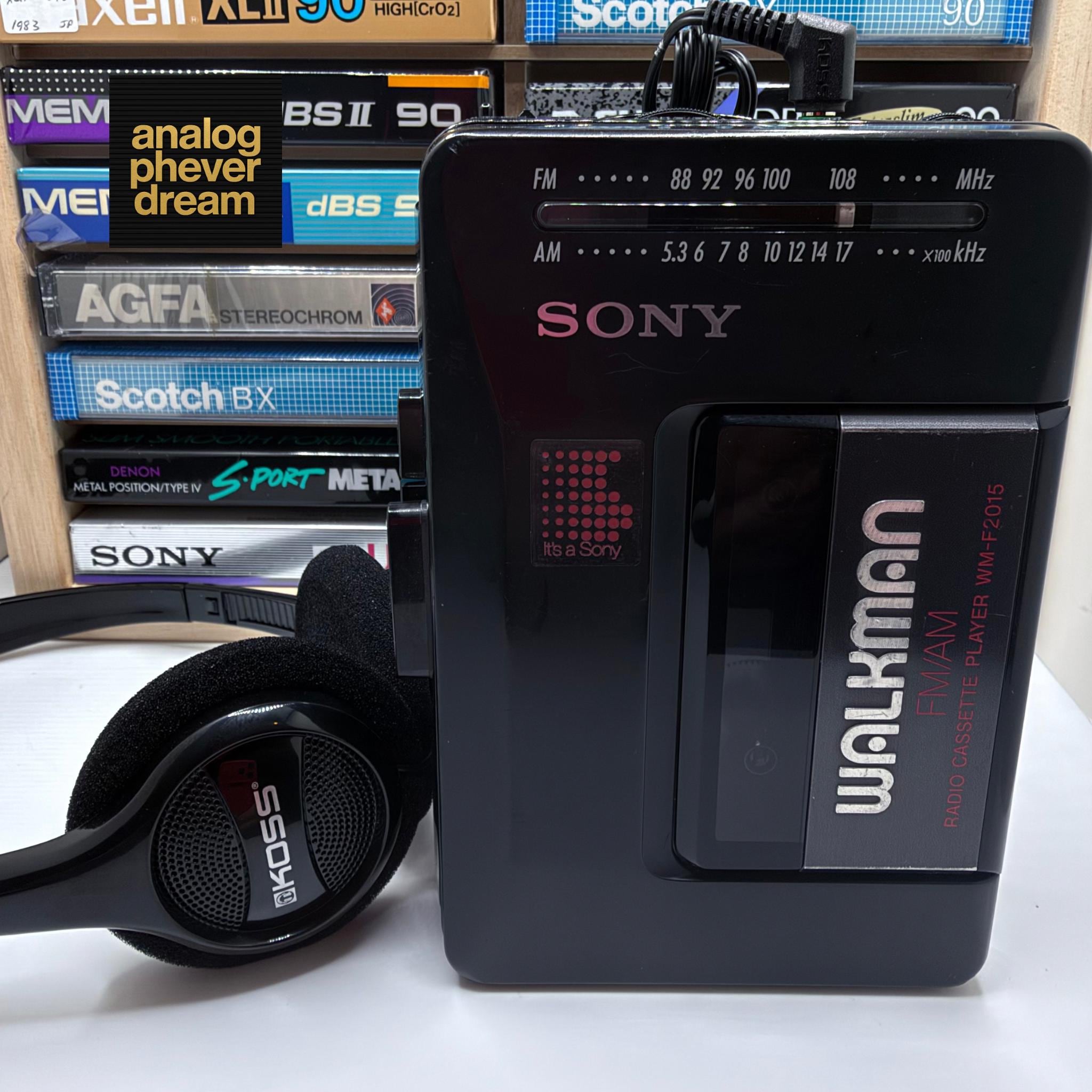 mint 1989 SONY wm-f2015 (made in japan)  cassette walkman; fully restored/serviced: free cassette + headphones