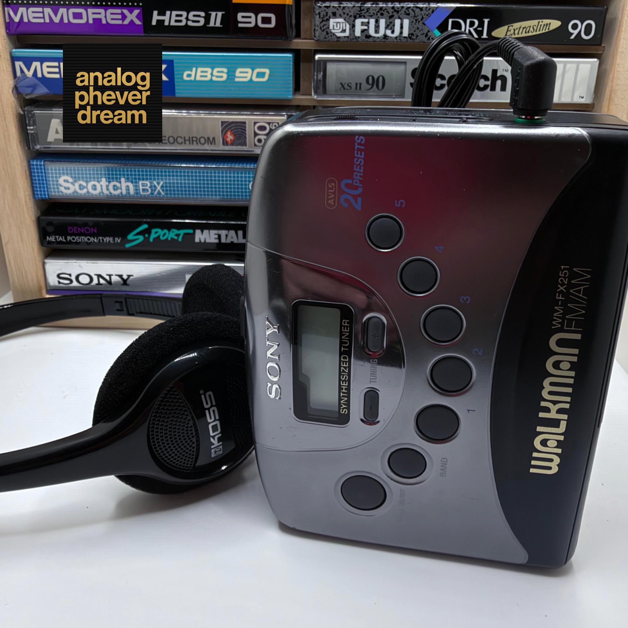 fantstic 1997 SONY wm-fx251 cassette walkman; fully restored/serviced: free cassette + headphones