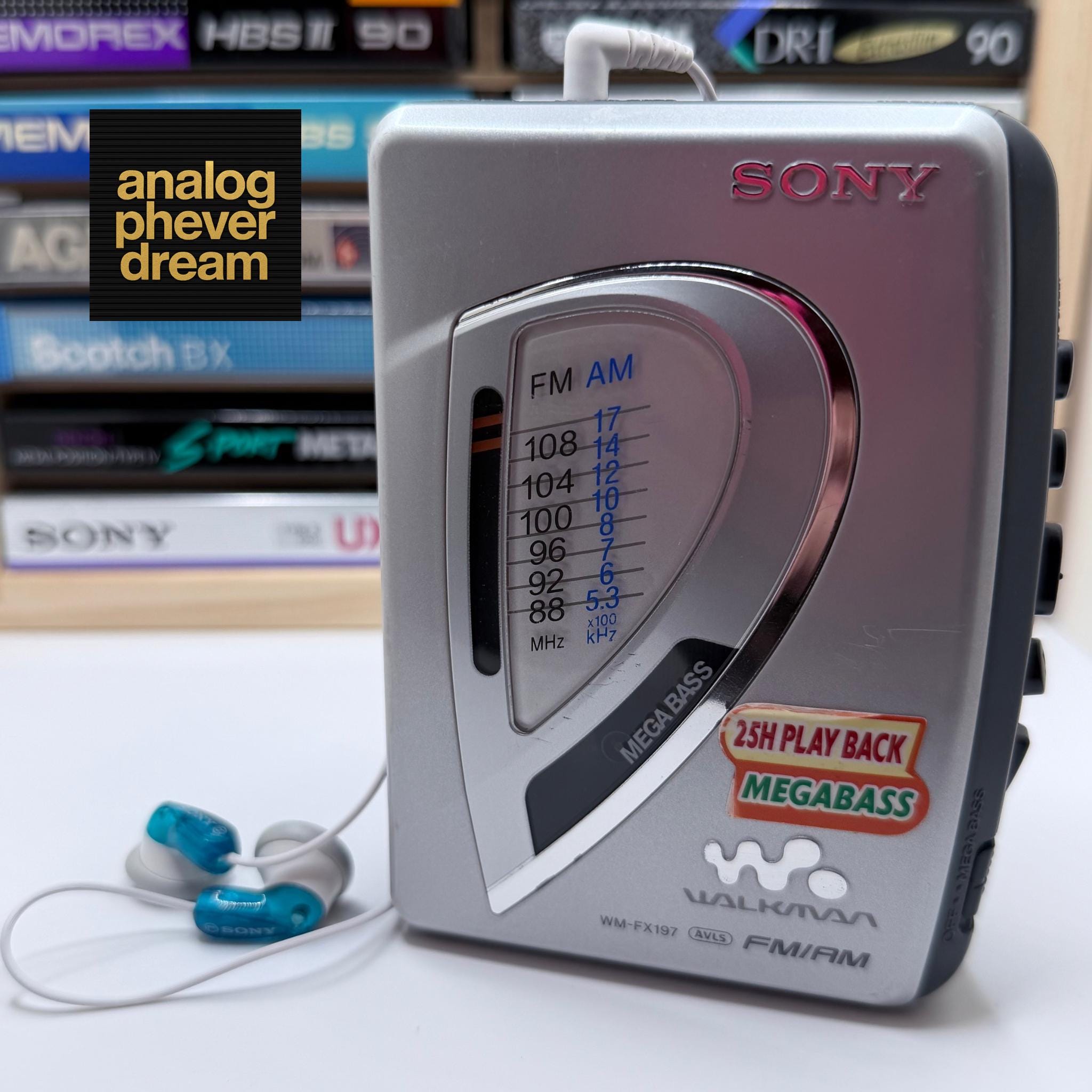 fantastic 2004 SONY wm-fx197 cassette walkman; fully restored: free cassette + headphones